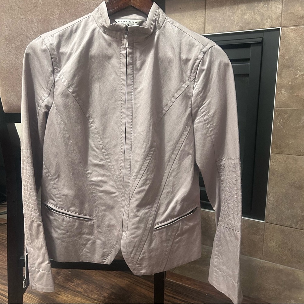 Banana Republic Womens Lightweight Cotton Blend Moto Style 2010s Jacket Size SP